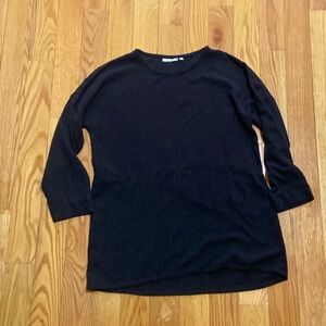 Only Child Dylan Tunic in Black Cotton, Size M/L